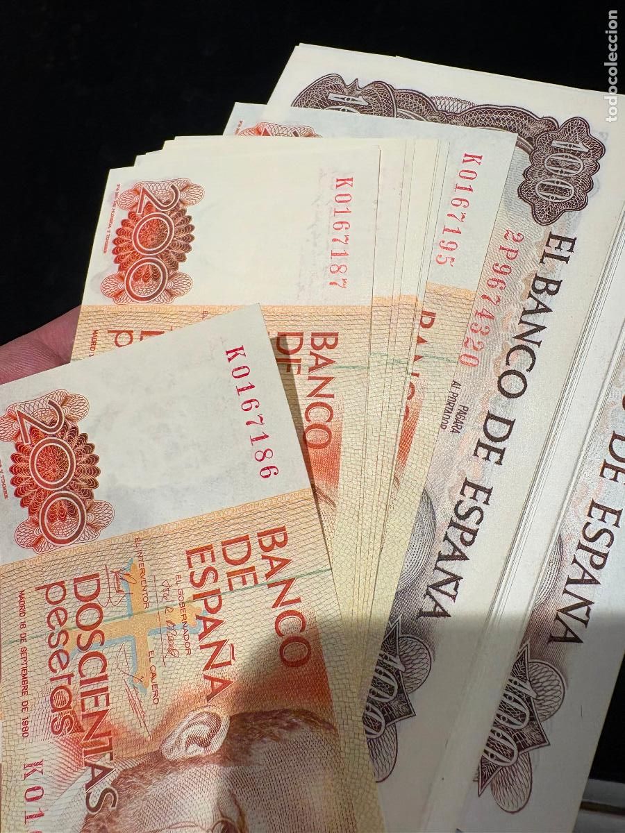 Billetes espa&ntilde;oles: Gran lote de billetes muchos correlativos y creo que plancha