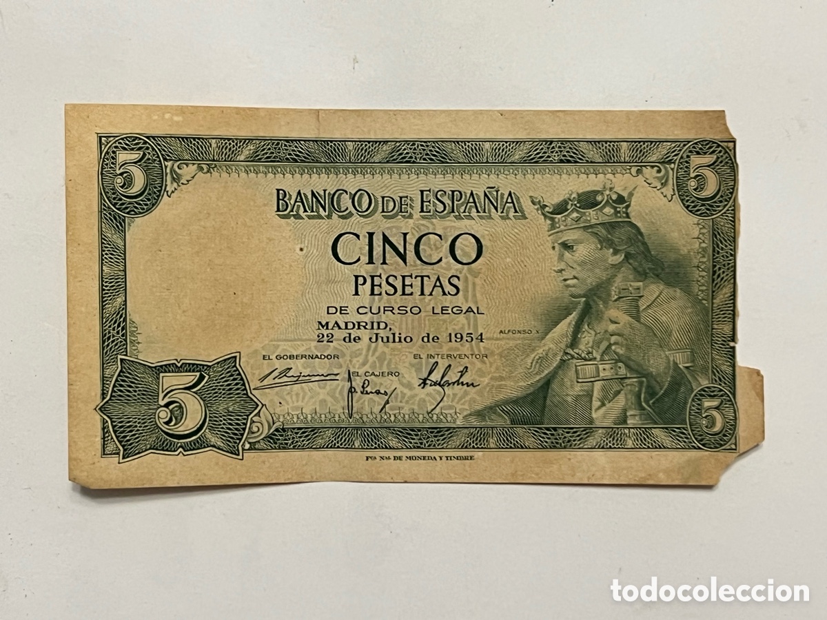 Billets espagnols: BILLETE DE 5 PESETAS 1954 ALFONSO X EL SABIO, Serie N