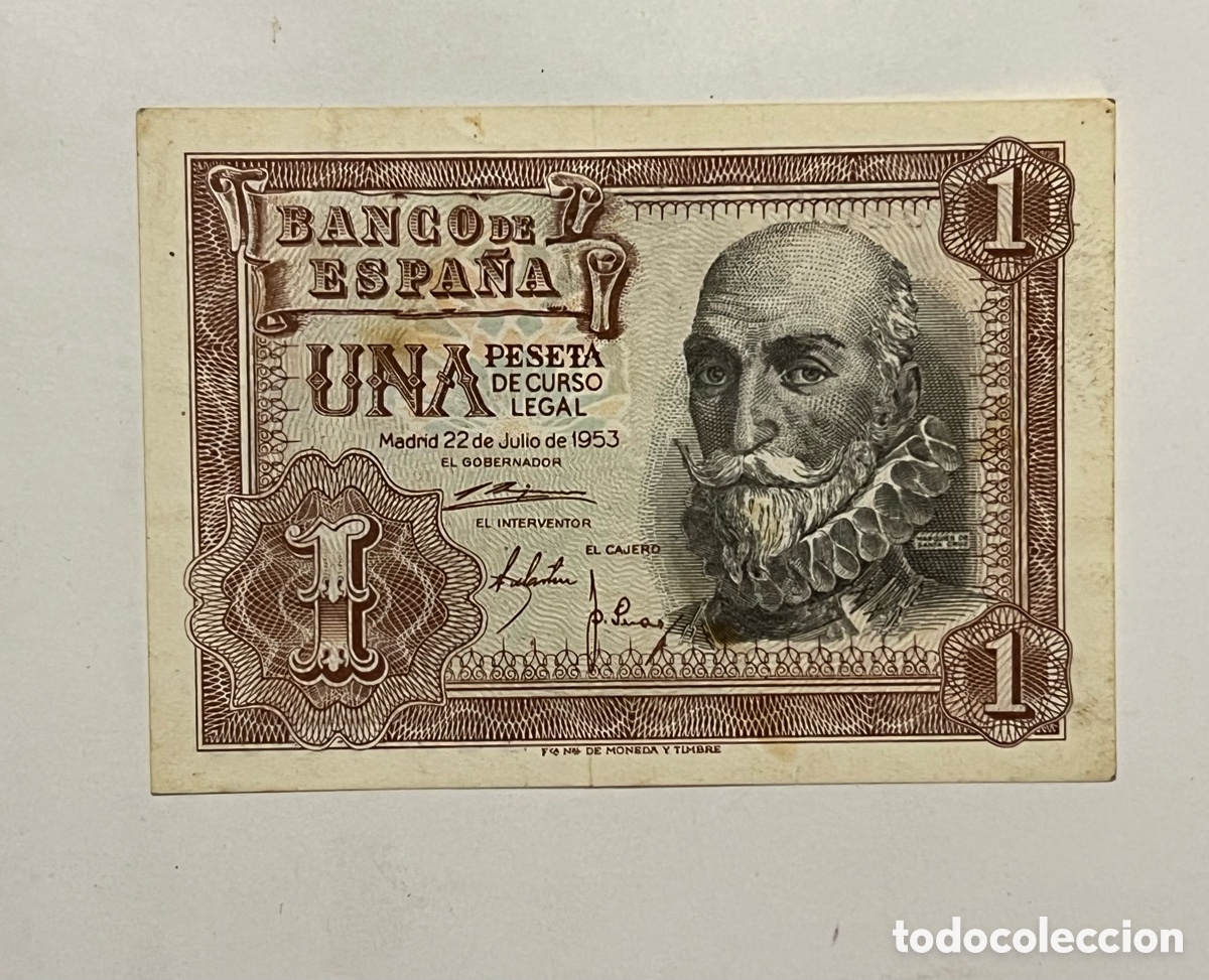 Billets espagnols: Billete de 1 Peseta 1953 Marqu&eacute;s de Santa Cruz Serie 1 G