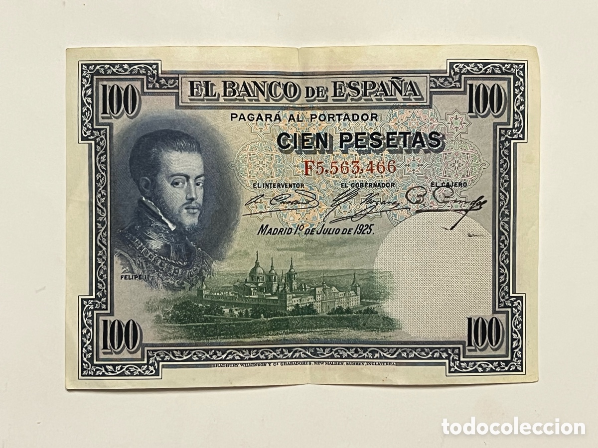 Billets espagnols: ESPA&Ntilde;A BILLETE 100 PESETAS DEL A&Ntilde;O 1925 (FELIPE II) SERIE - F