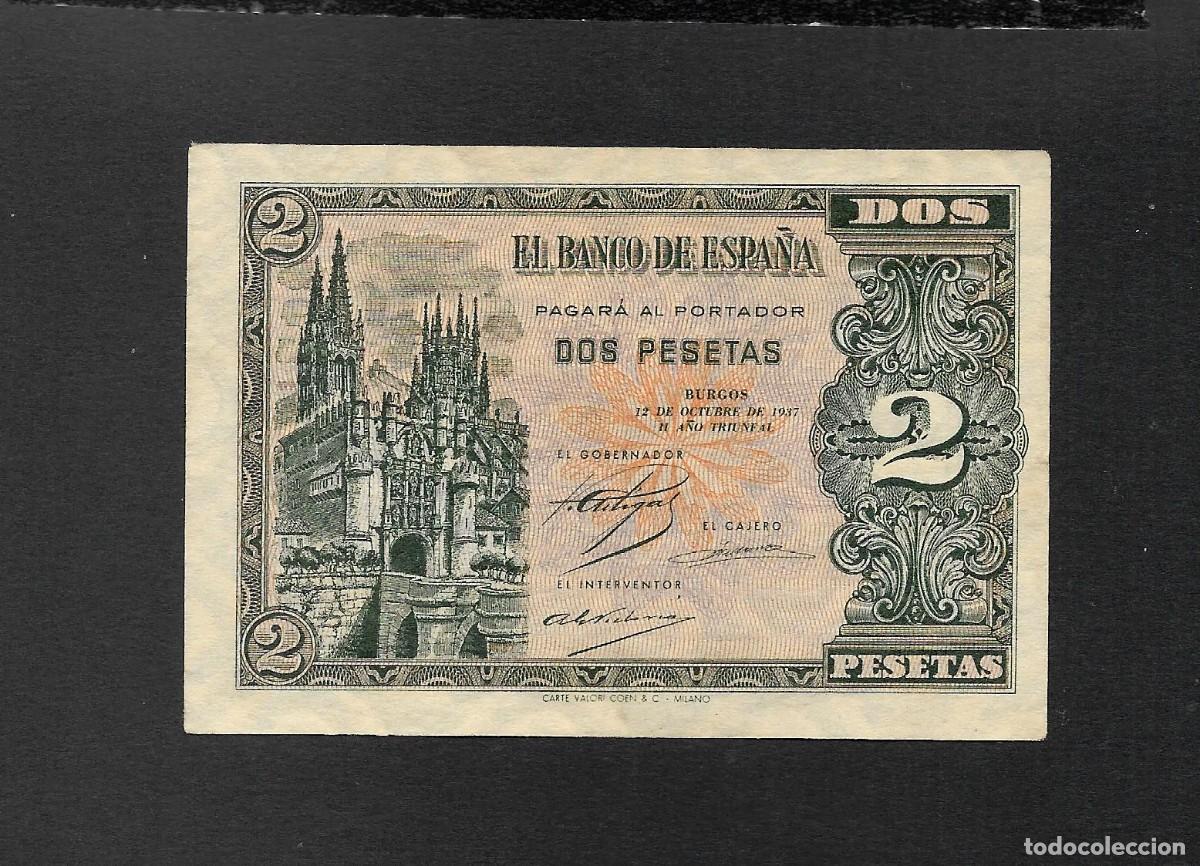 Billetes espa&ntilde;oles: 2 PESETAS OCTUBRE 1937 SERIE B MBC+/EBC-