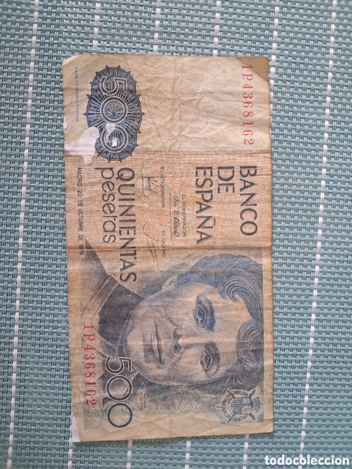 Billetes espa&ntilde;oles: Billete 500 pesetas con se&ntilde;ales
