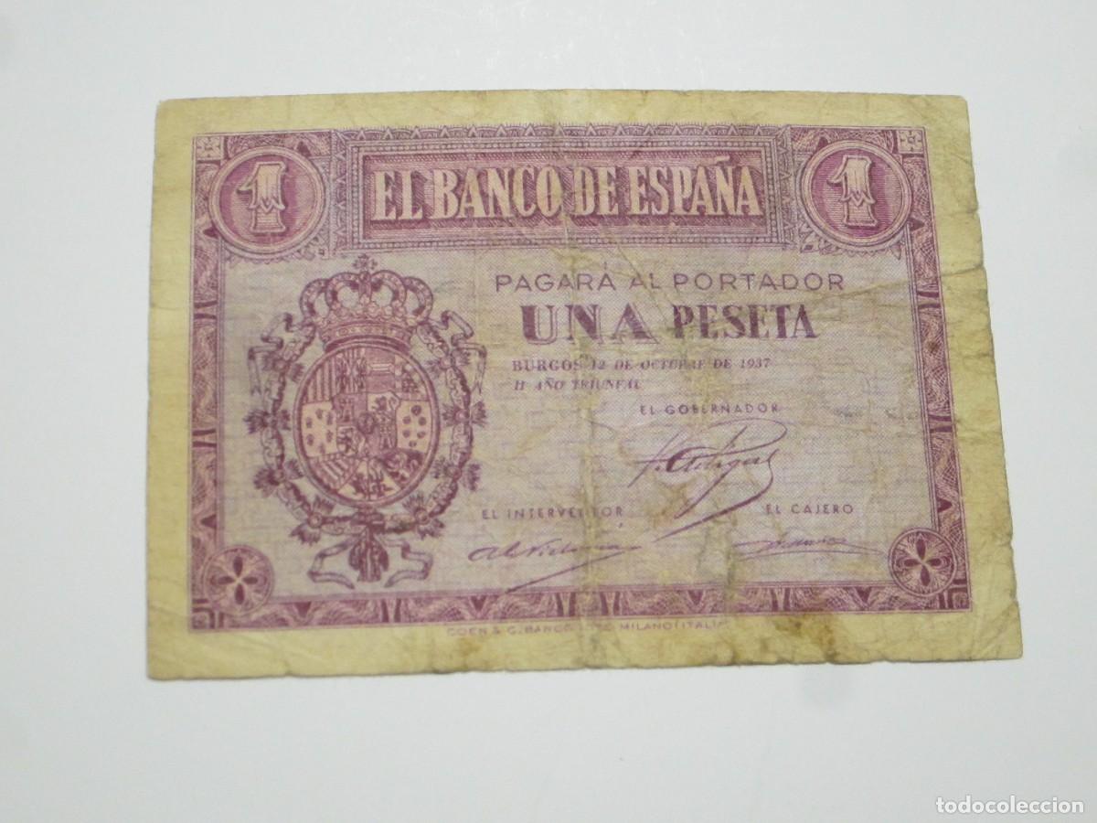 Billets espagnols: 1 PESETA DE 1937 SERIE B-607 (ESTADO ESPA&Ntilde;OL- FRANCO)
