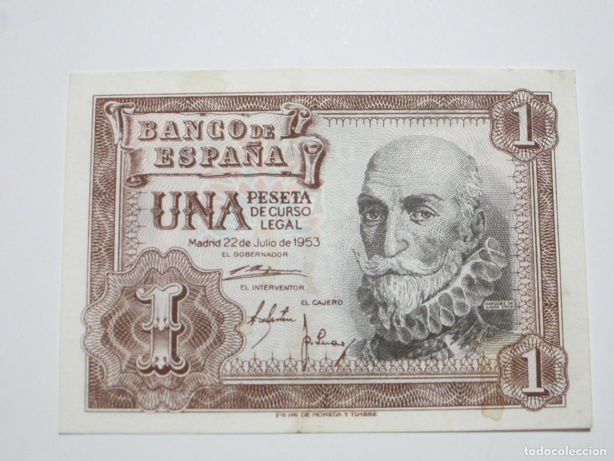 Billets espagnols: 1 PESETA DE 1953 SERIE A-580 (ESTADO ESPA&Ntilde;OL- FRANCO) ESCASA SERIE