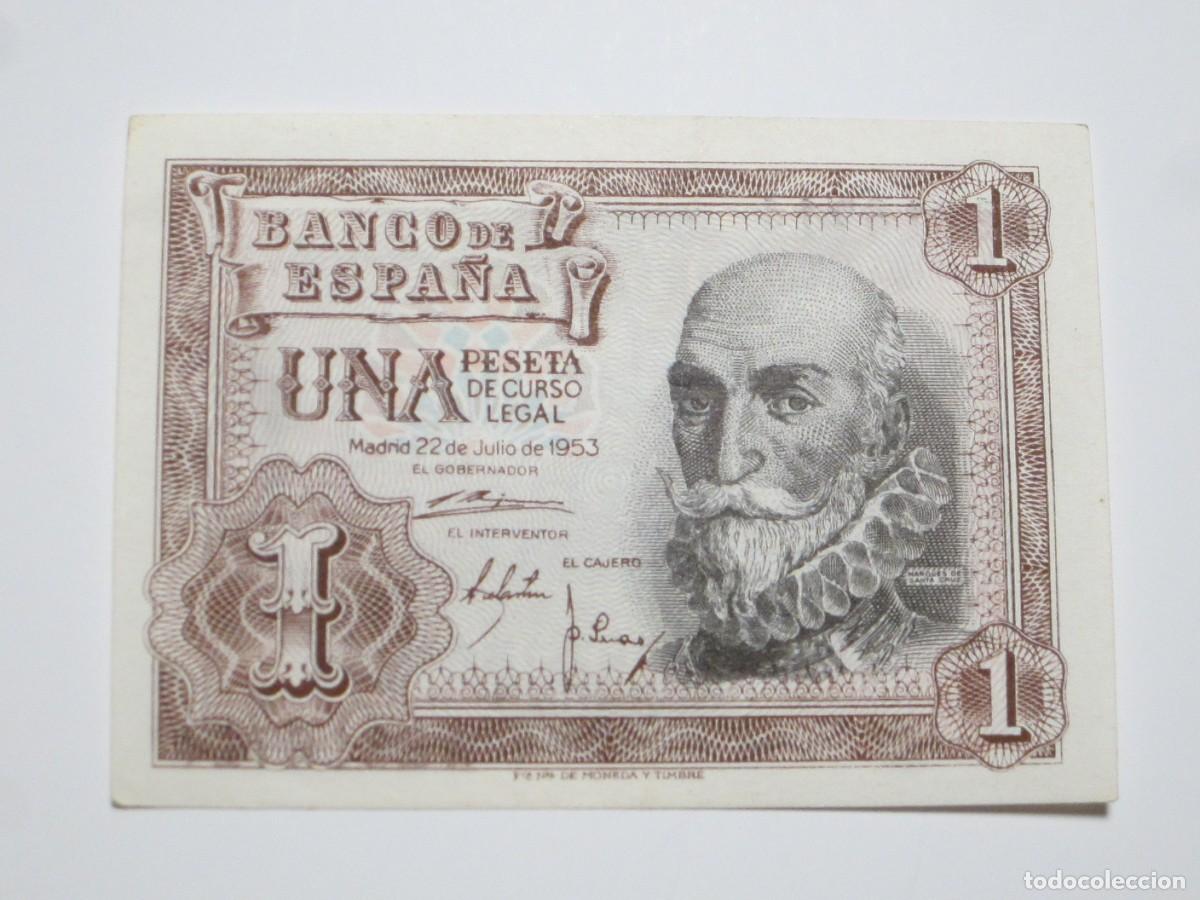 Billets espagnols: 1 PESETA DE 1953 SERIE A-714 (ESTADO ESPA&Ntilde;OL- FRANCO) ESCASA SERIE