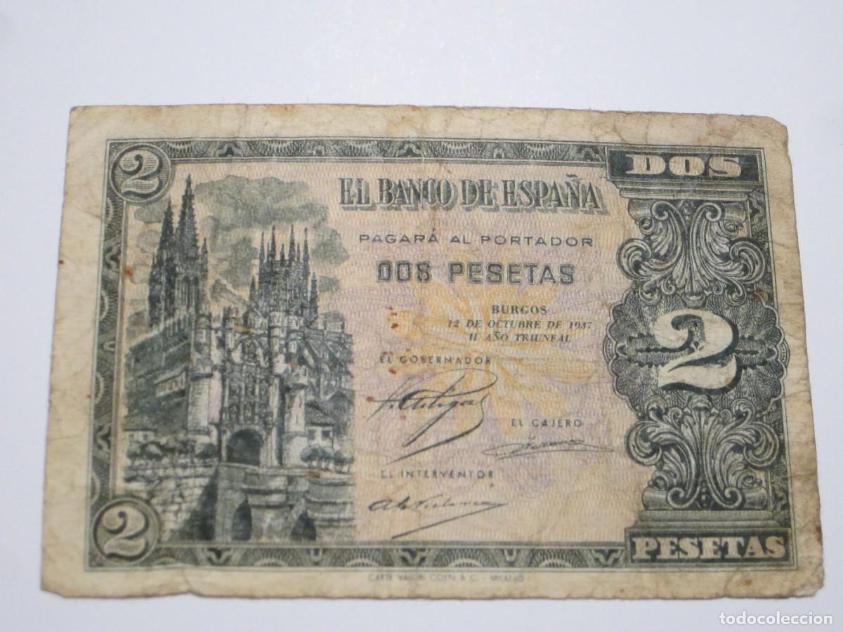 Billets espagnols: 2 PESETAS DE 1937 SERIE B-867 (ESTADO ESPA&Ntilde;OL- FRANCO) MUY ESCASA