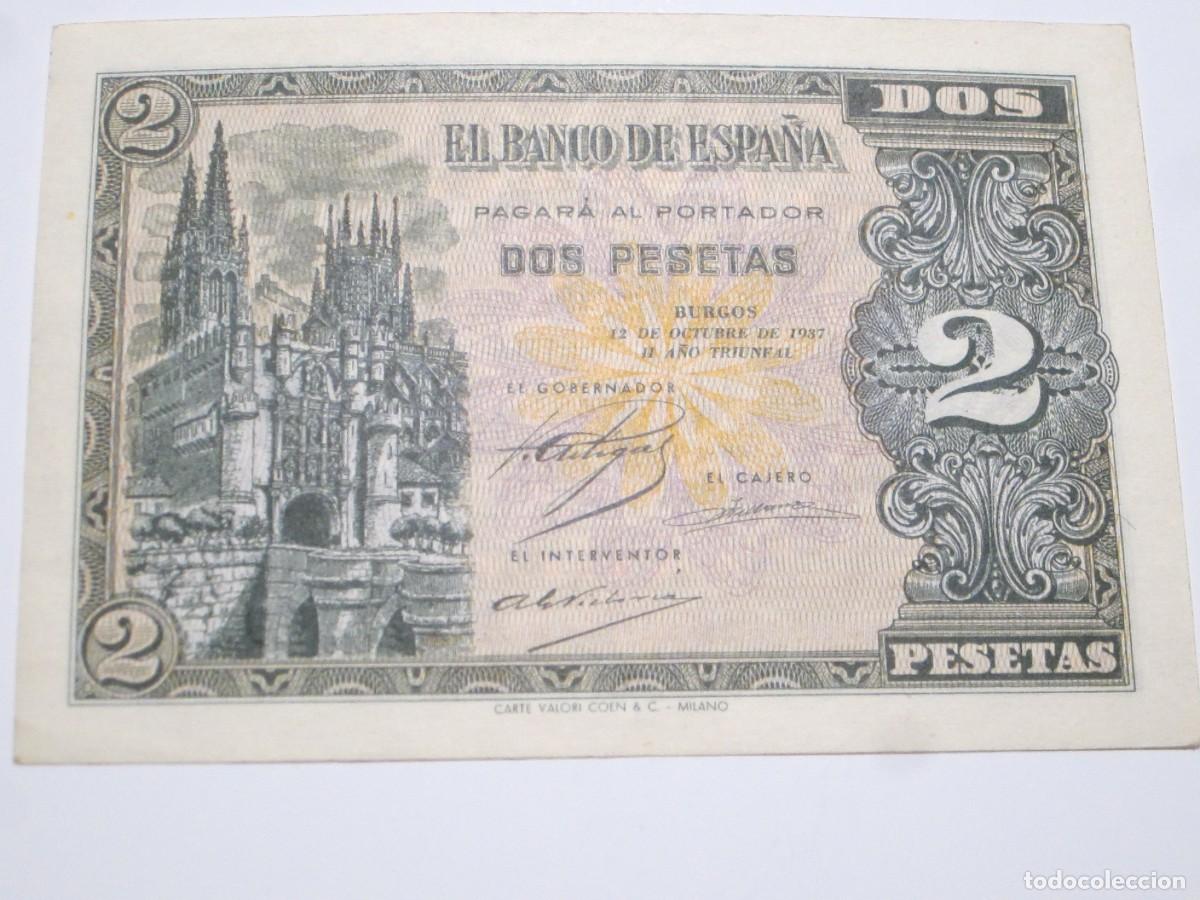 Billets espagnols: 2 PESETAS DE 1937 SERIE A-601 (ESTADO ESPA&Ntilde;OL- FRANCO) MUY ESCASA