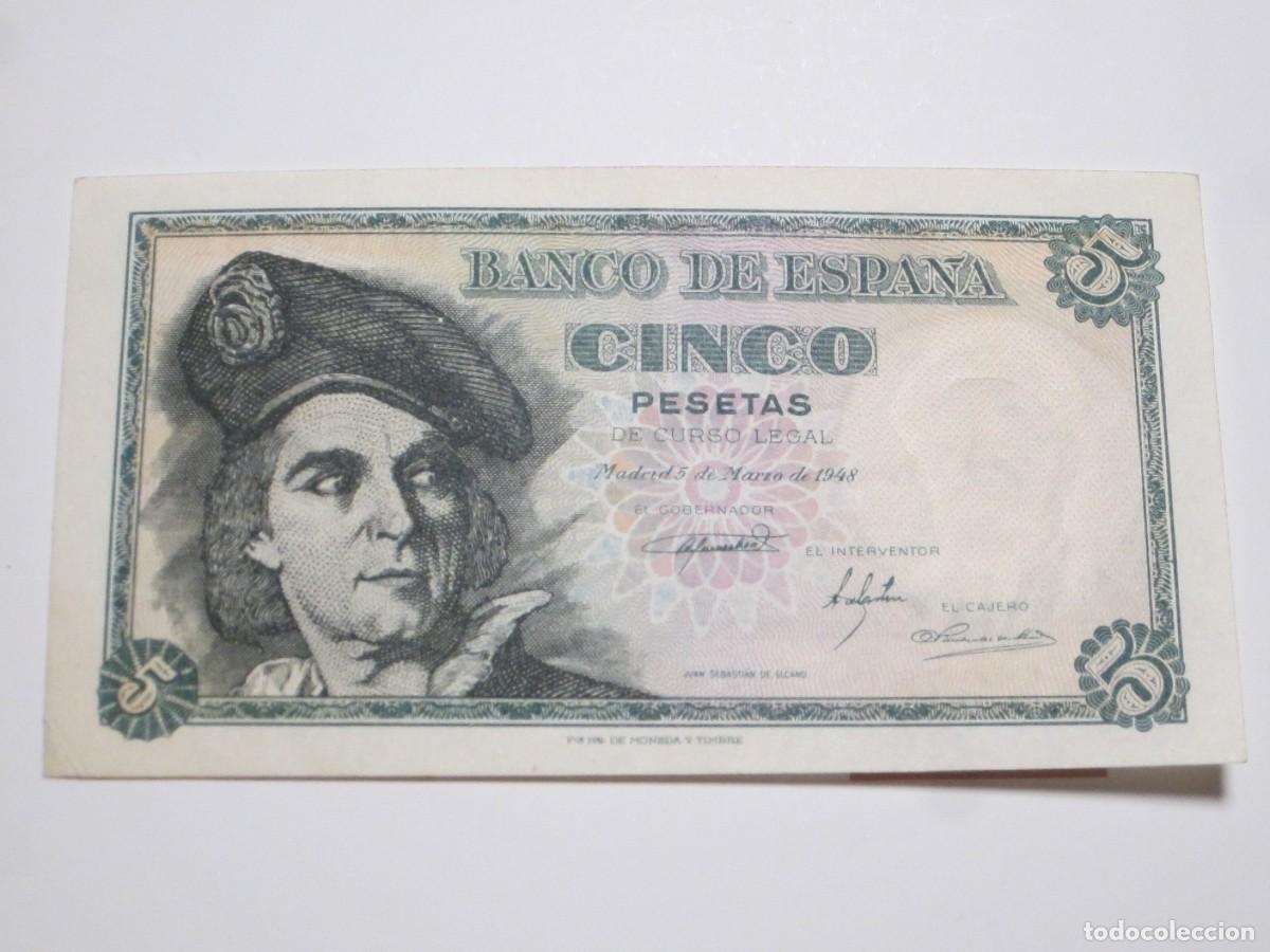 Billets espagnols: 5 PESETAS DE 1948 SIN SERIE-781 (ESTADO ESPA&Ntilde;OL-FRANCO) ESCASO