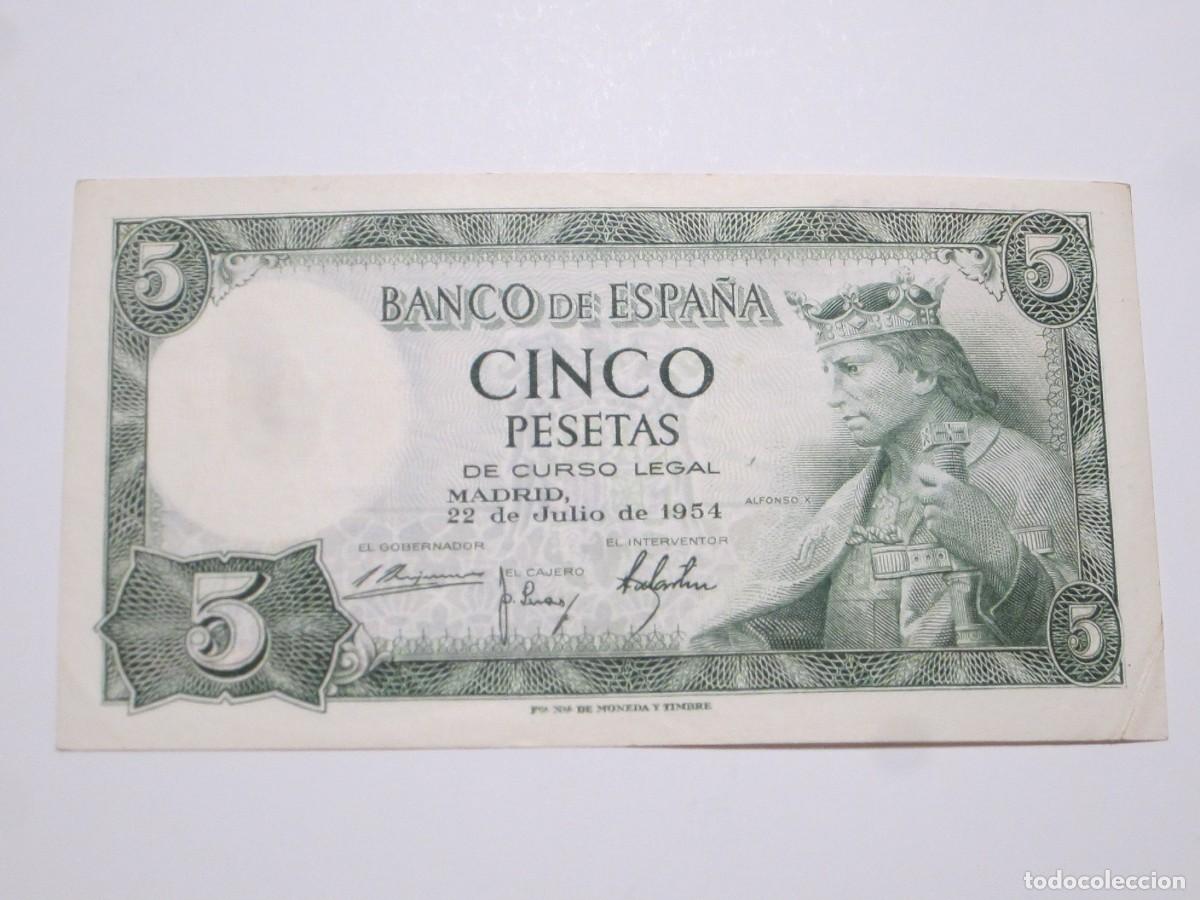 Billets espagnols: 5 PESETAS DE 1954 SERIE M-243 (ESTADO ESPA&Ntilde;OL-FRANCO)