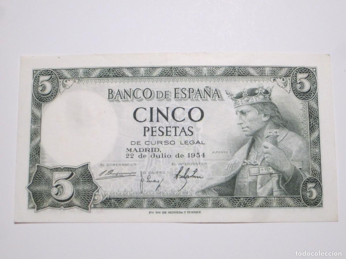 Billets espagnols: 5 PESETAS DE 1954 SERIE E-474 (ESTADO ESPA&Ntilde;OL-FRANCO)
