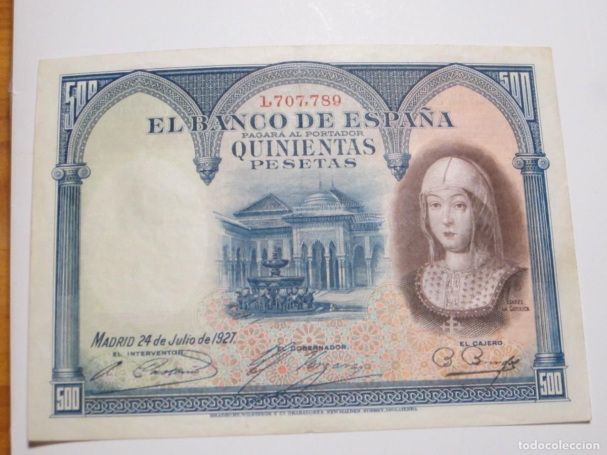 Billets espagnols: 500 PESETAS DE 1927 SIN SERIE-789 ESCASO ASI.