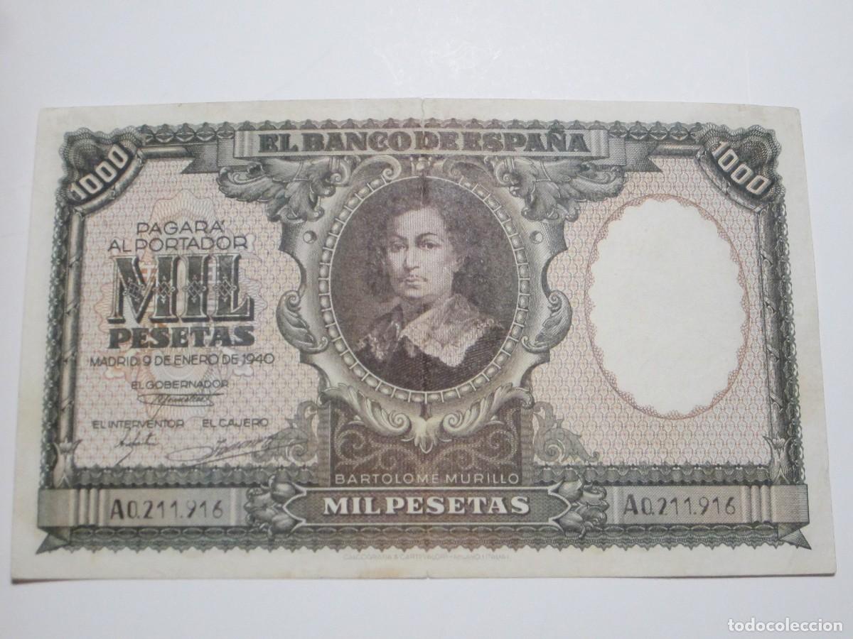 Notas espanholas: 1000 PESETAS DE 1940 SERIE A-916 MUY ESCASO ASI