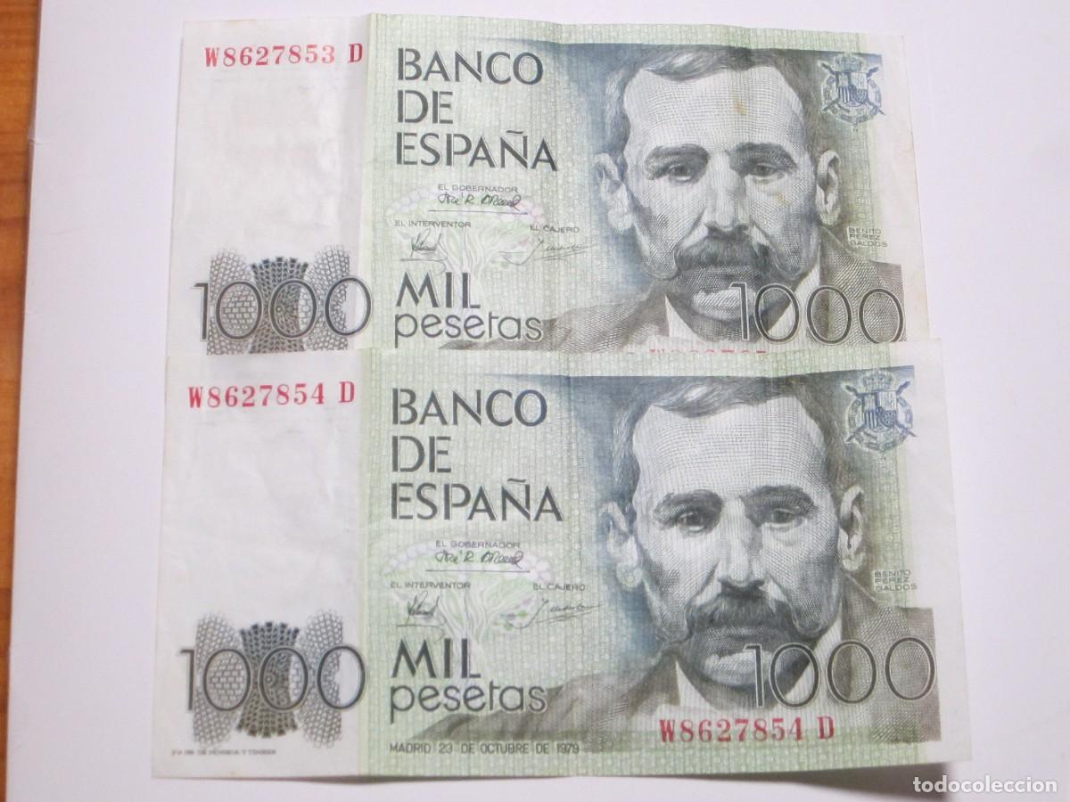 Billets espagnols: 1000 PESETAS DE 1979 (PAREJA CORRELATIVA) SERIE W-853D/854D