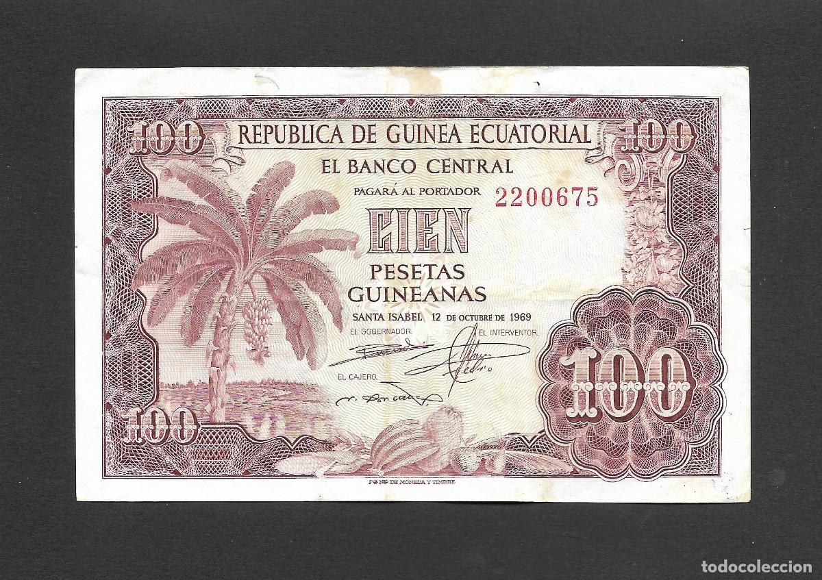 Billetes espa&ntilde;oles: GUINEA ECUATORIAL 100 PESETAS GUINEANAS 1969 MBC-
