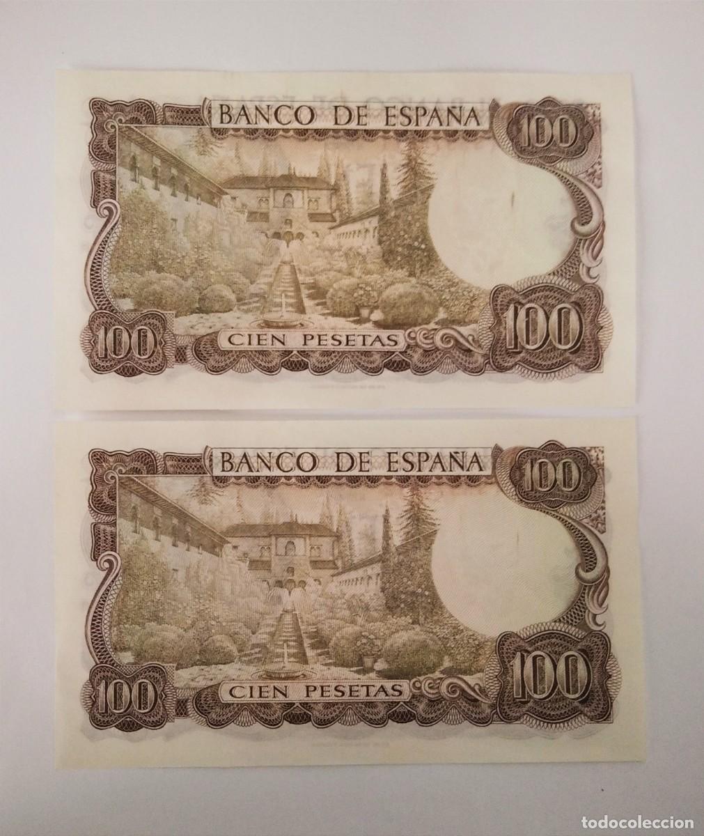Billetes espa&ntilde;oles: PAREJA 100 PESETAS 1971 REVERSO VERDE SC