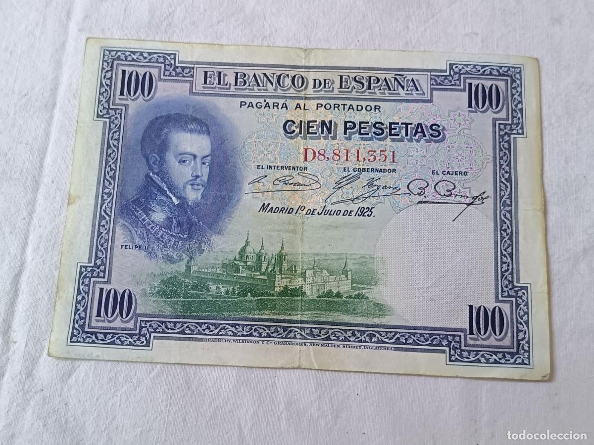 Billetes espa&ntilde;oles: Antiguo Billete Espa&ntilde;ol, 100 pesetas, 1925