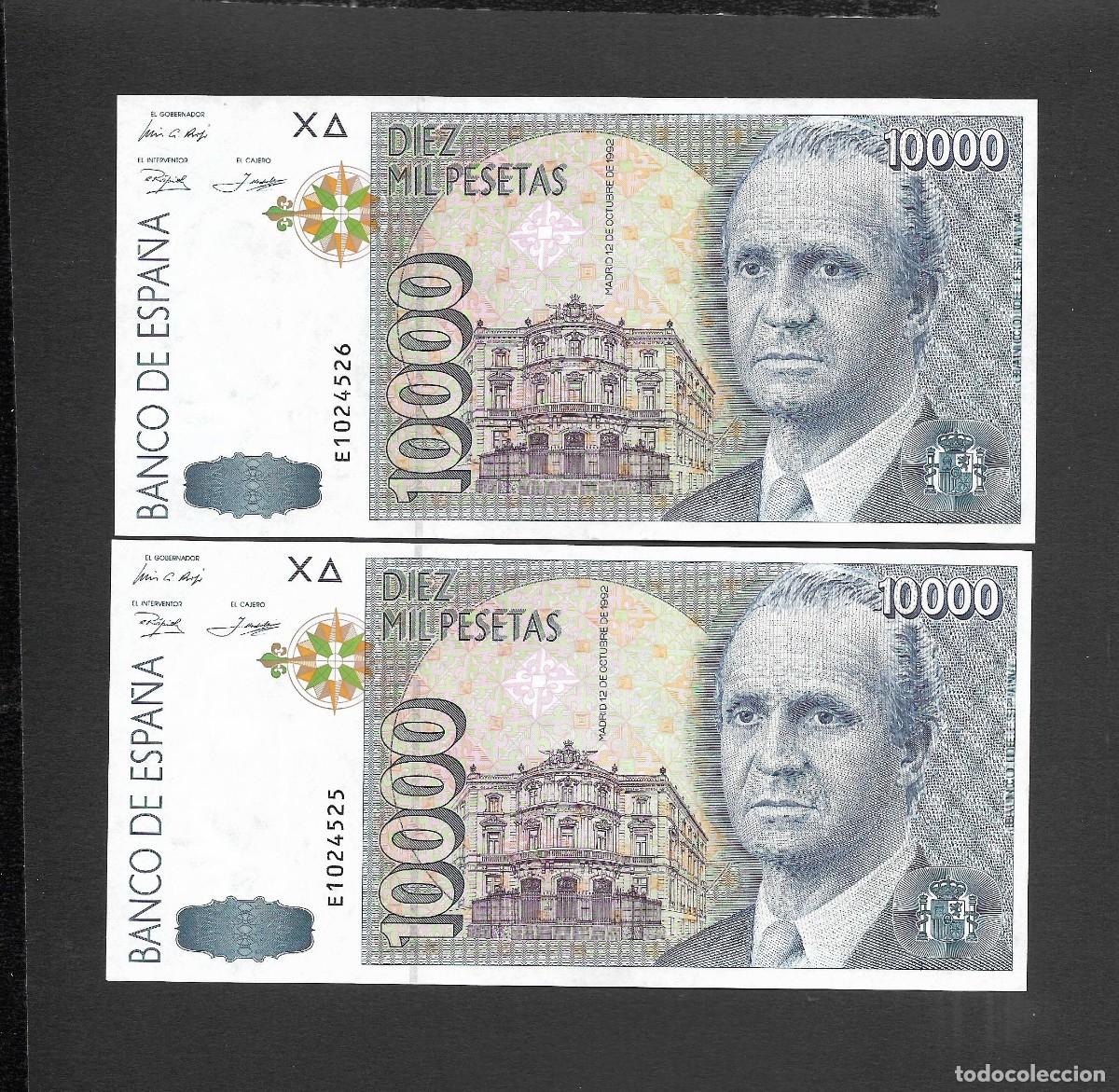 Billetes espa&ntilde;oles: PAREJA CORRELATIVA 10000 PESETAS 1992 SERIE E S/C