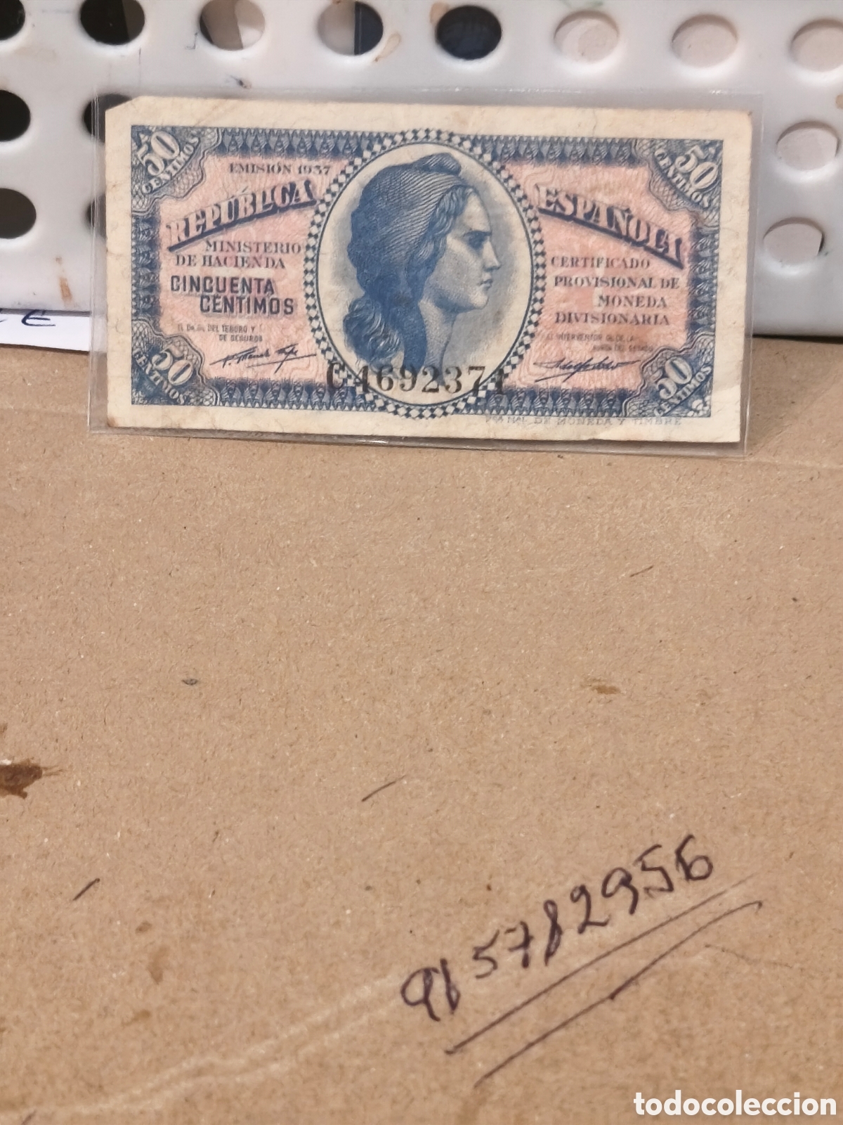 Billets espagnols: Billete circulado de la republica espa&ntilde;ola mbc de 50 cts de 1937,ver imagenes
