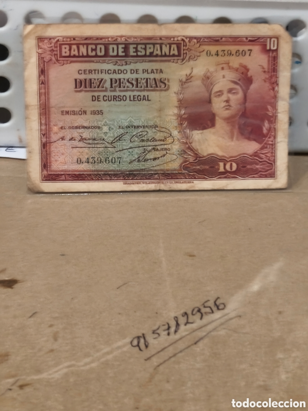 Notas espanholas: Billete circulado de la republica espa&ntilde;ola de 10 ptas de 1945 bc- ver imagenes