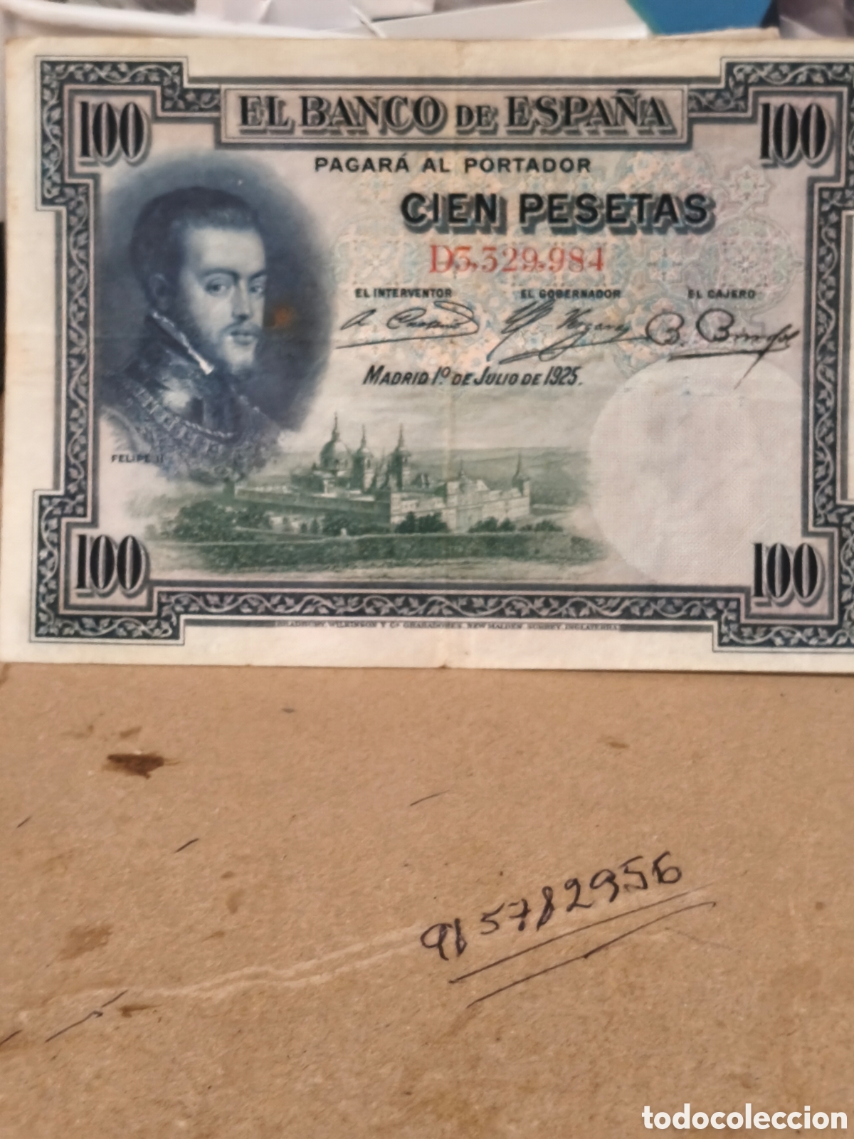Notas espanholas: Billete circulado de la republica espa&ntilde;ola de 100 ptas de 1925 bc ver imagenes