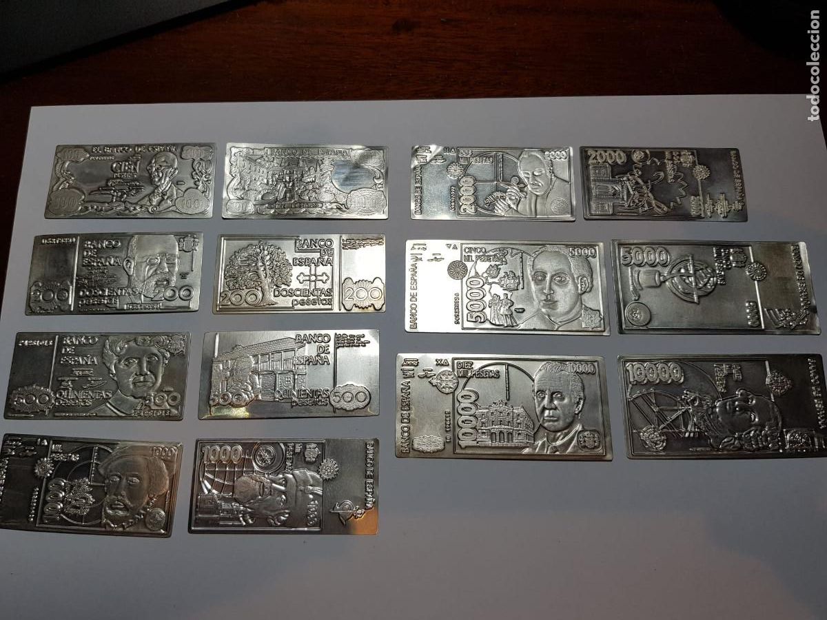 Billetes espa&ntilde;oles: COLECCION DE BILLETES ESPA&Ntilde;OLES EN PLATA DE LEY