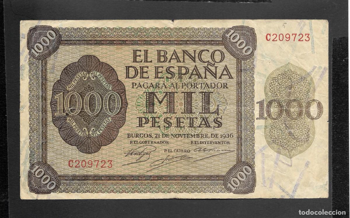 Billetes espa&ntilde;oles: 1000 PESETAS 1936 SERIE C MBC-