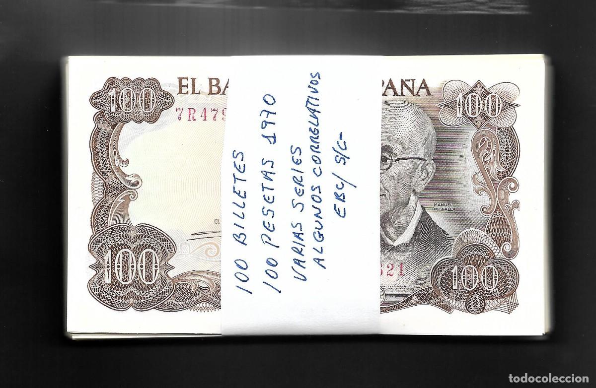 Billetes espa&ntilde;oles: 100 BILLETES 100 PESETAS 1970 SERIES VARIADAS EBC/S/C-