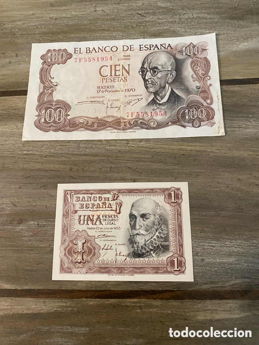 Billetes espa&ntilde;oles: 2 billetes espa&ntilde;oles - Foto 1