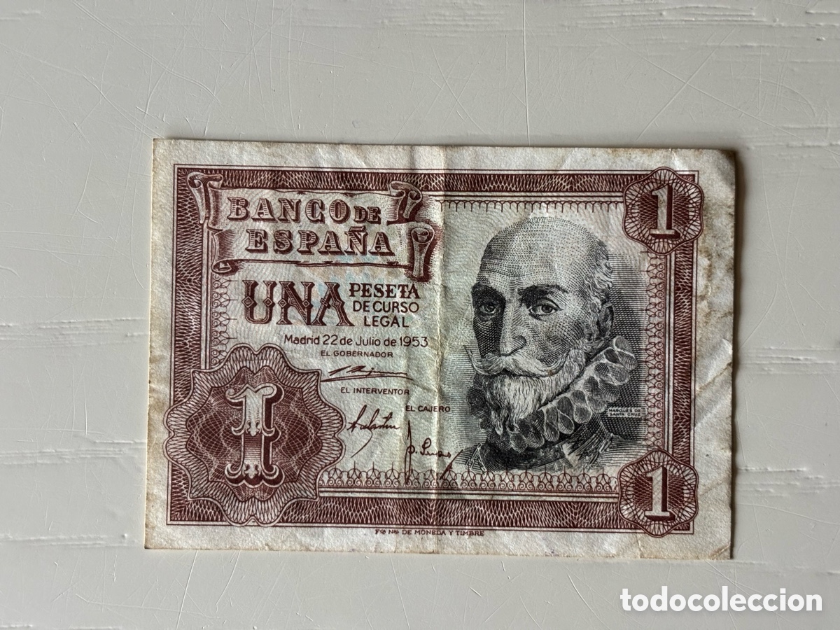 Billetes espa&ntilde;oles: Billete UNA peseta Madrid 1953