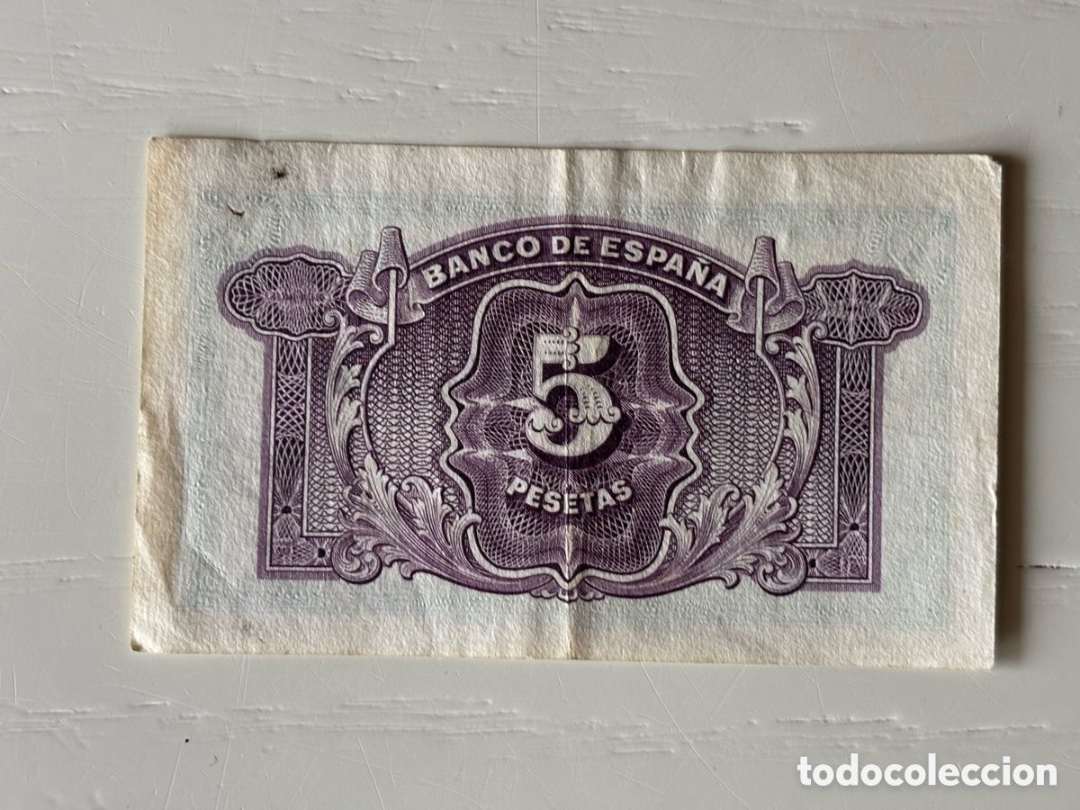 Billetes espa&ntilde;oles: Billete CINCO pesetas 1935 - Foto 2