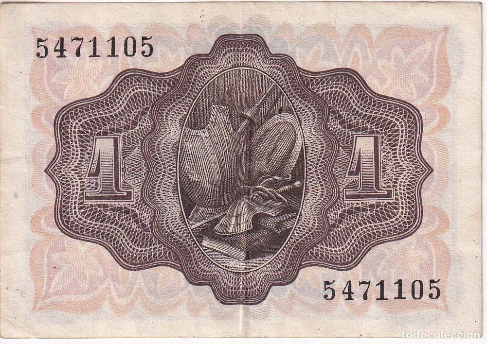 Billetes espa&ntilde;oles: BILLETE DE 1 PESETA DEL A&Ntilde;O 1951 DE EL QUIJOTE SIN SERIE (RARO)