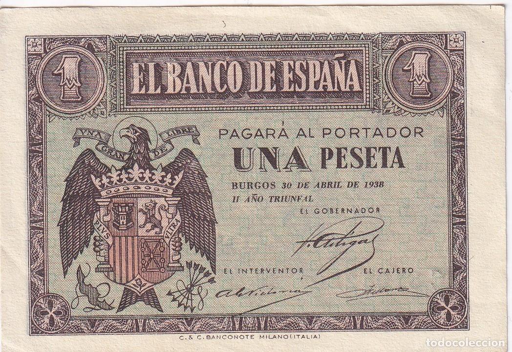 Billets espagnols: BILLETE DE BURGOS DE 1 PESETA DEL 30 DE ABRIL DEL A&Ntilde;O 1938 SERIE C CALIDAD EBC