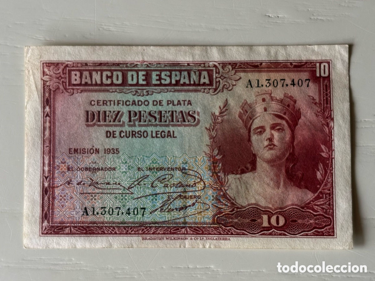 Billetes espa&ntilde;oles: Billete DIEZ pesetas 1935