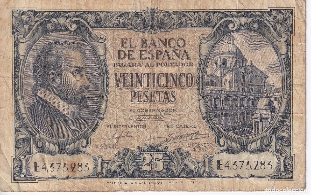 Billets espagnols: BILLETE DE 25 PESETAS DEL A&Ntilde;O 1940 SERIE E - JUAN DE HERRERA (RARO)