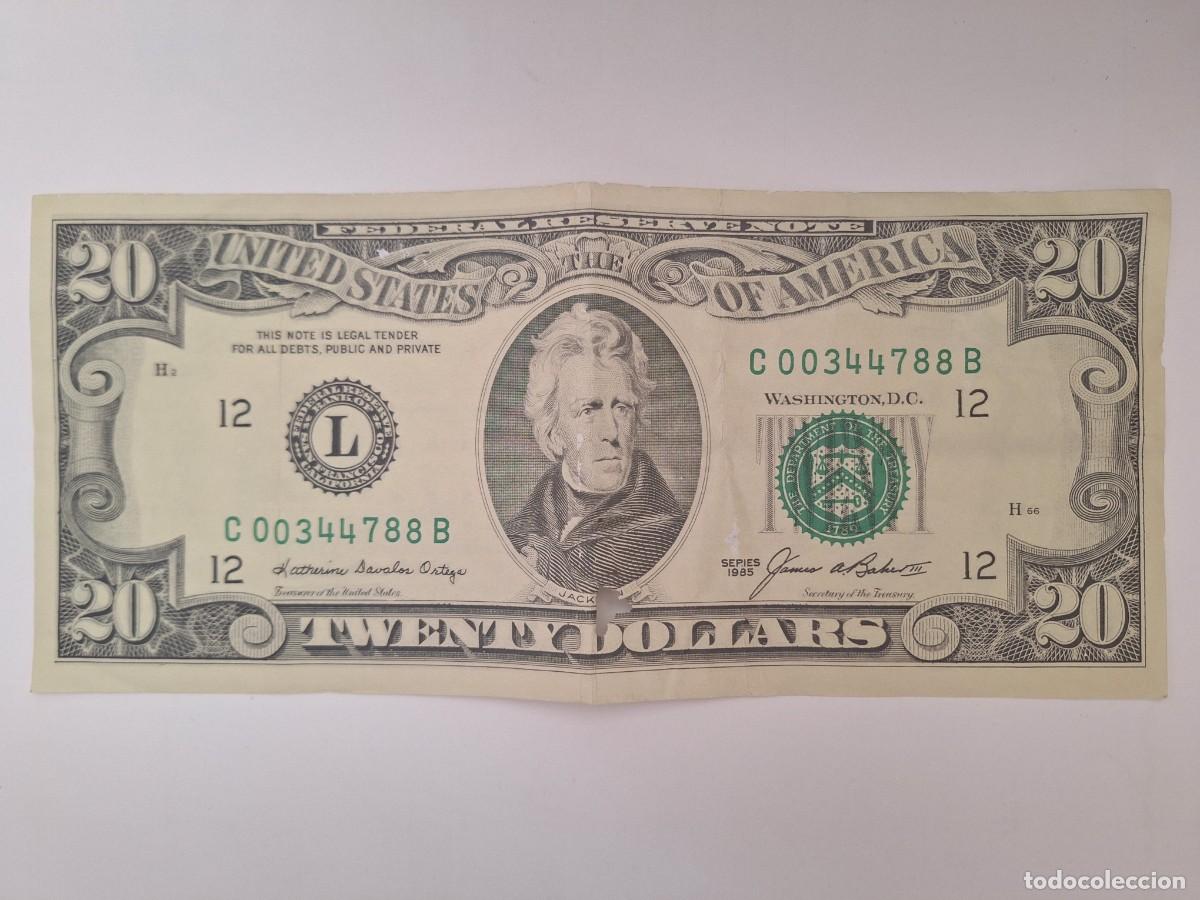 Billetes espa&ntilde;oles: BILLETE 20 DOLARES ESTADOS UNIDOS REPRODUCCION FORMATO GRANDE 33X14,5 CM. RV