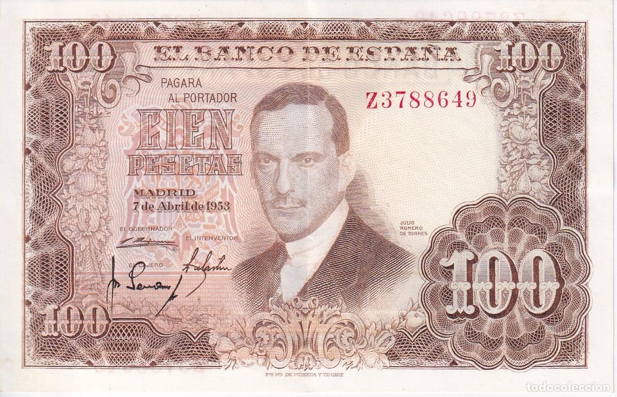 Billets espagnols: BILLETE DE 100 PESETAS DEL A&Ntilde;O 1953 DE ROMERO DE TORRES SERIE Z EN CALIDAD EBC