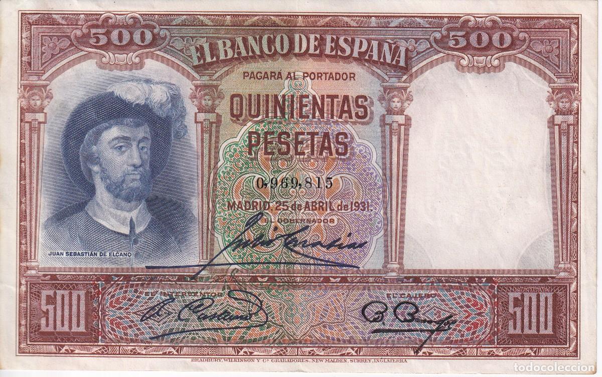 Billets espagnols: BILLETE DE ESPA&Ntilde;A DE 500 PESETAS DEL A&Ntilde;O 1931 DE JUAN SEBASTIAN ELCANO EN CALIDAD EBC