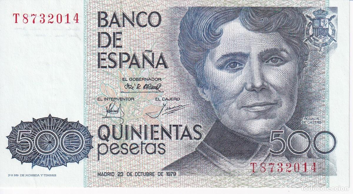 Billets espagnols: BILLETE DE 500 PESETAS DEL A&Ntilde;O 1979 DE ROSALIA DE CASTRO SERIE T SIN CIRCULAR (SC)