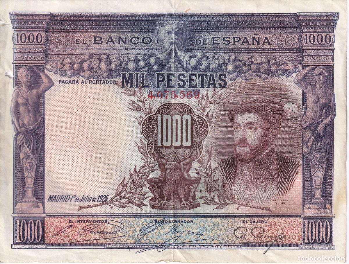 Billets espagnols: BILLETE DE ESPA&Ntilde;A DE 1000 PESETAS DEL A&Ntilde;O 1925 DEL REY CARLOS I