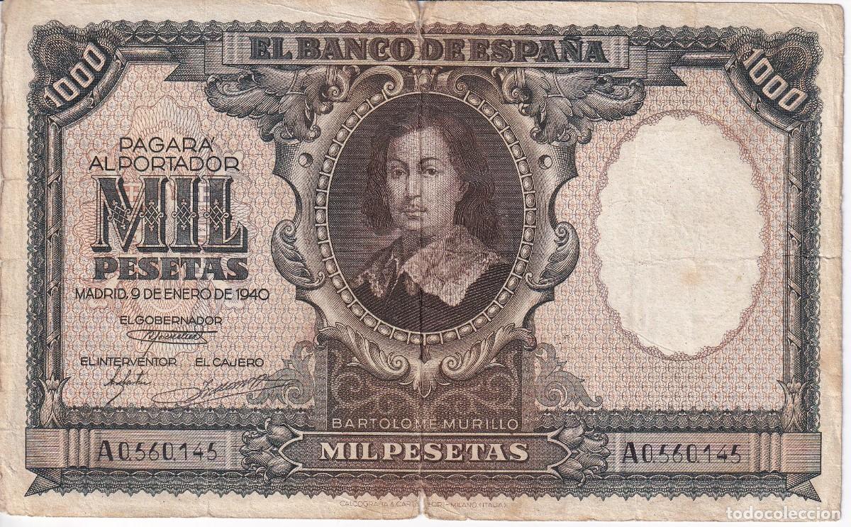 Billets espagnols: BILLETE DE 1000 PESETAS DEL A&Ntilde;O 1940 DE BARTOLOME MURILLO