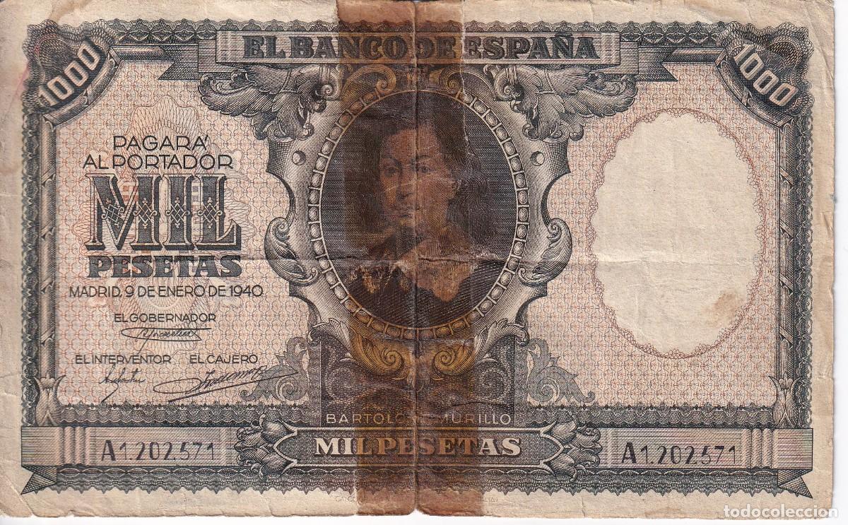 Billets espagnols: BILLETE DE 1000 PESETAS DEL A&Ntilde;O 1940 DE BARTOLOME MURILLO