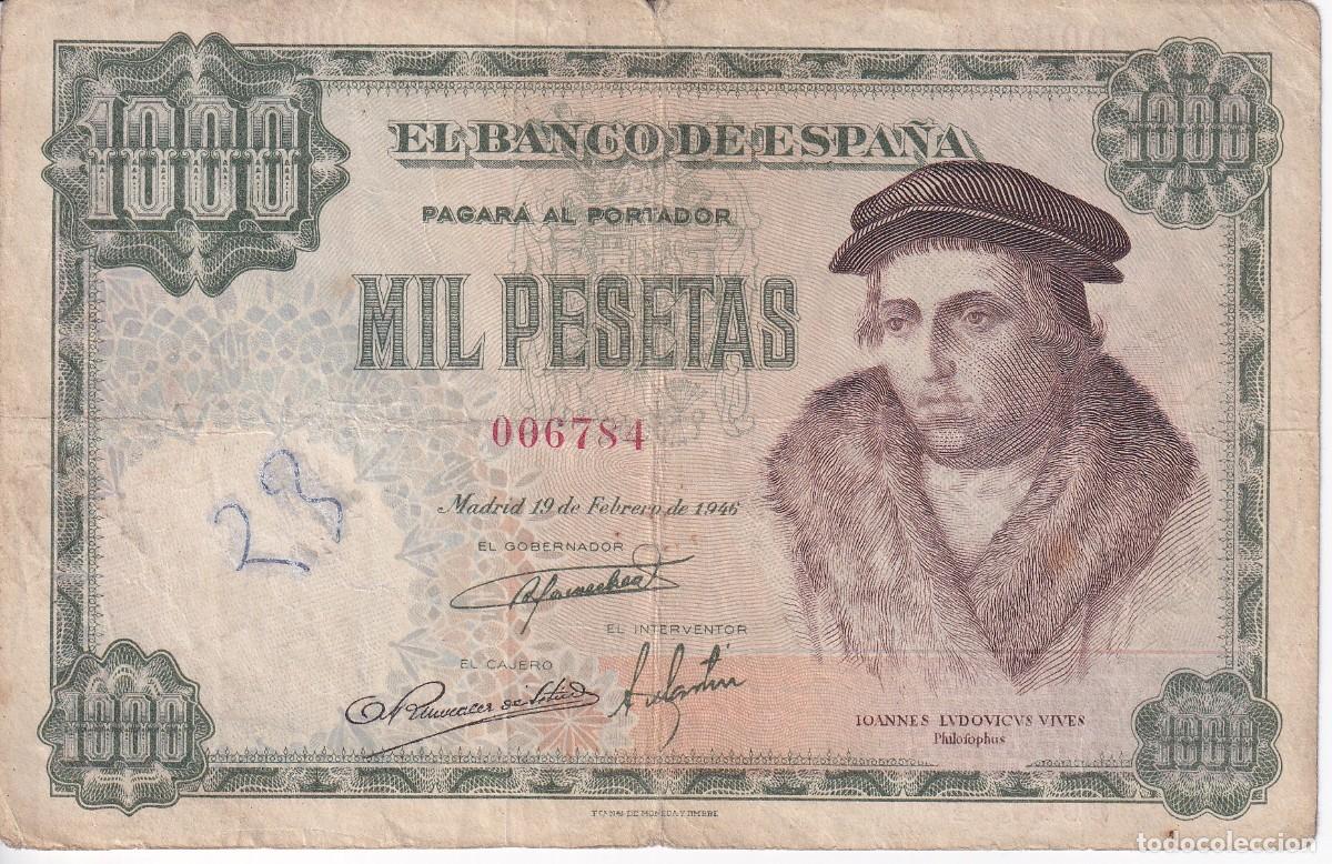 Billetes espa&ntilde;oles: BILLETE DE ESPA&Ntilde;A DE 1000 PESETAS DEL A&Ntilde;O 1946 DE LUIS VIVES (RARO Y DIFICIL)