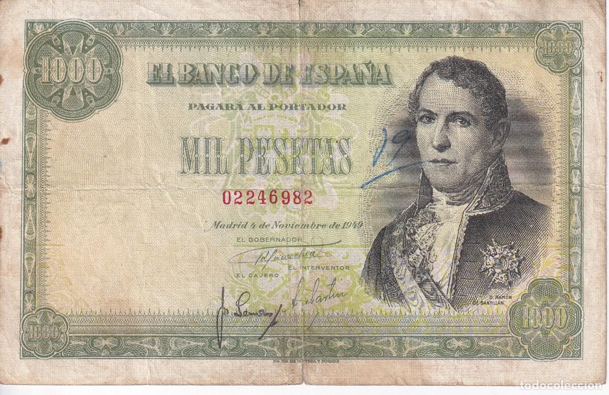 Billets espagnols: BILLETE DE 1000 PESETAS DEL 4 DE NOVIEMBRE DE 1949 DE RAMON DE SANTILLAN