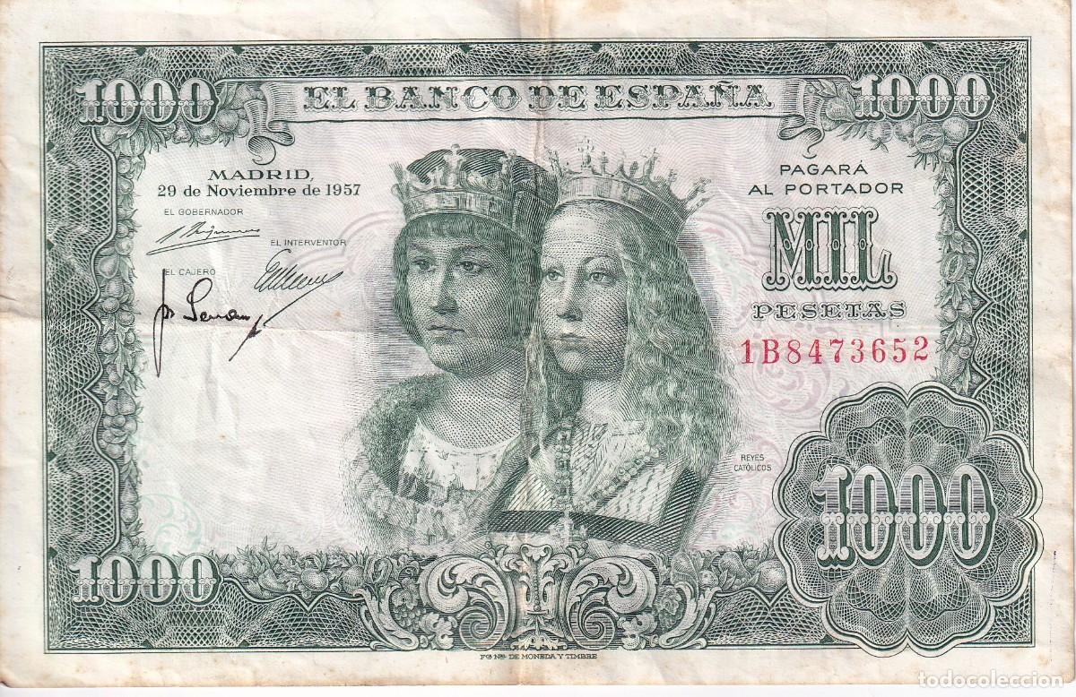 Spanische Banknoten: BILLETE DE ESPA&Ntilde;A DE 1000 PTAS DEL A&Ntilde;O 1957 DE LOS REYES CATOLICOS SERIE 1B