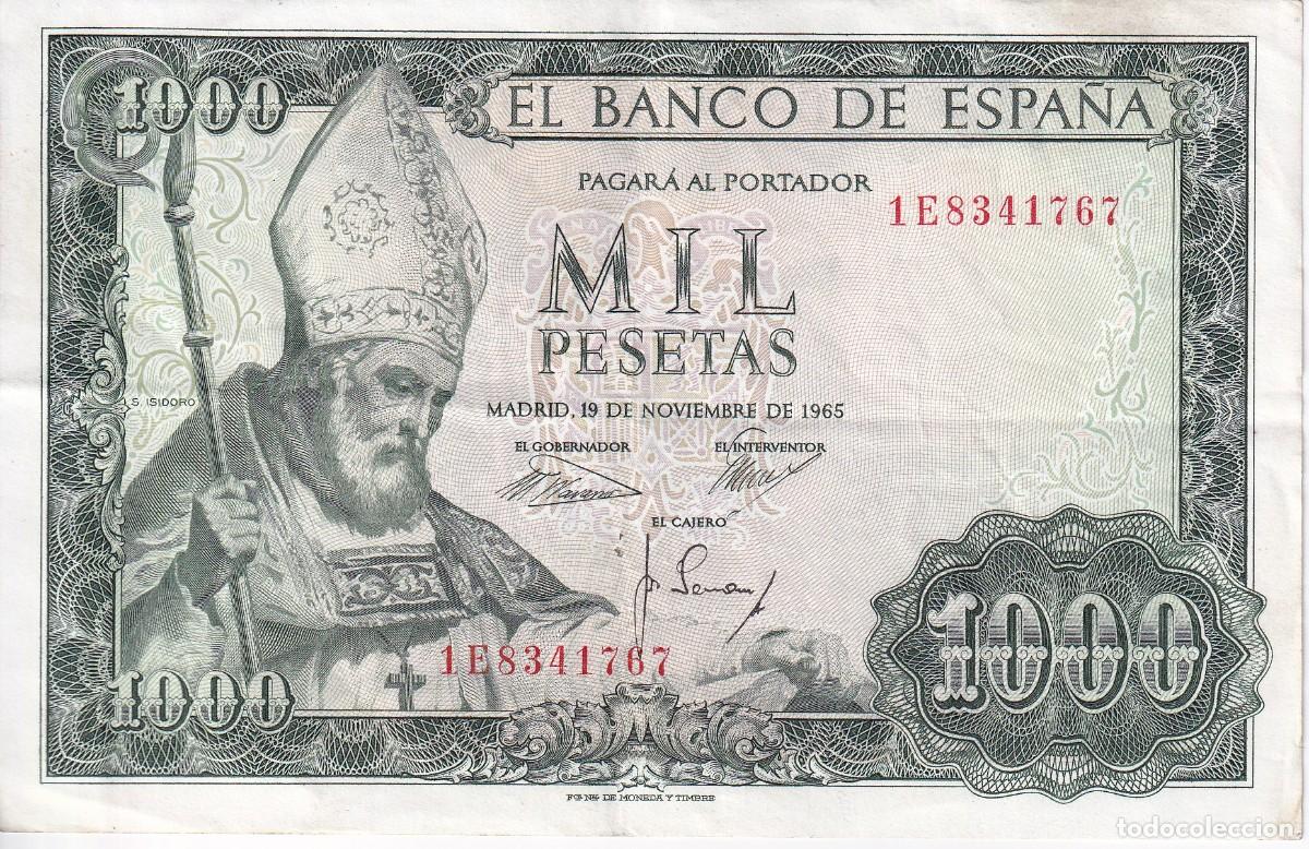 Billetes espa&ntilde;oles: BILLETE DE 1000 PESETAS DEL A&Ntilde;O 1965 DE LA SERIE 1E EN BUENA CALIDAD