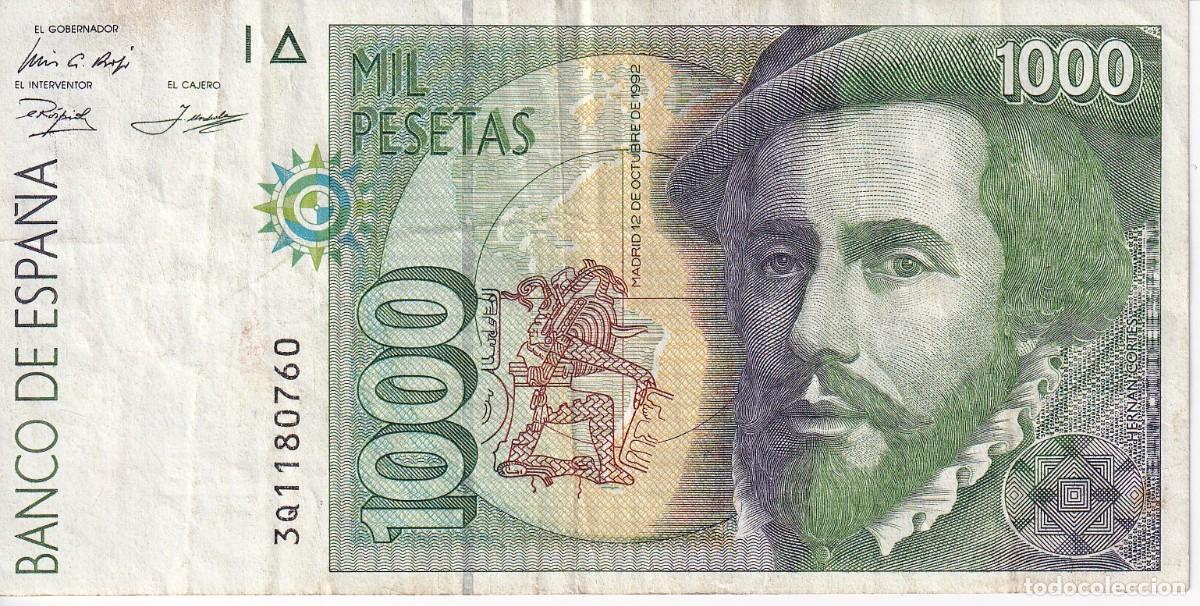 Billetes espa&ntilde;oles: BILLETE DE 1000 PESETAS DEL A&Ntilde;O 1992 DE HERNAN CORTES SERIE 3Q