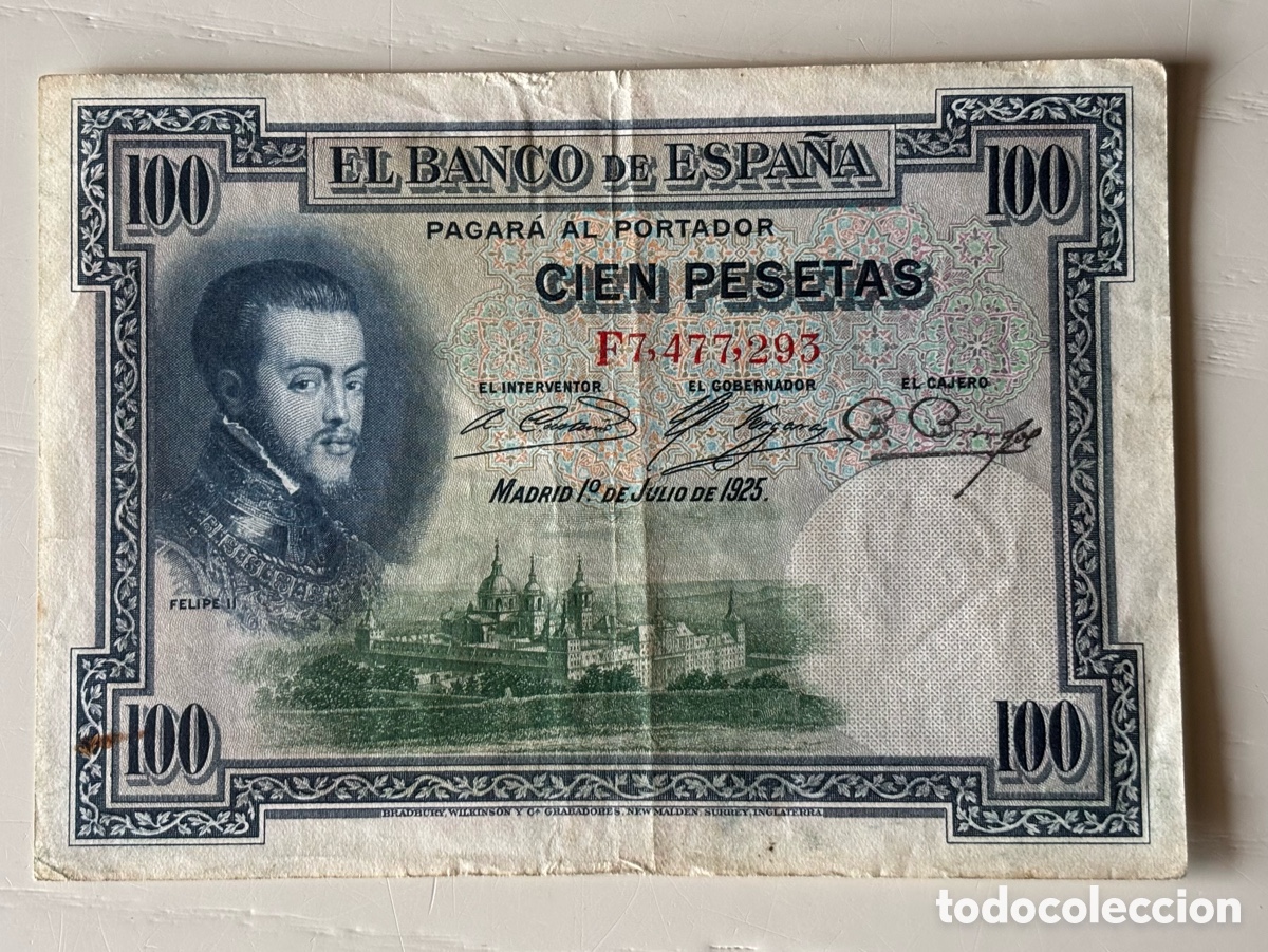 Billetes espa&ntilde;oles: Billete CIEN Pesetas 1925