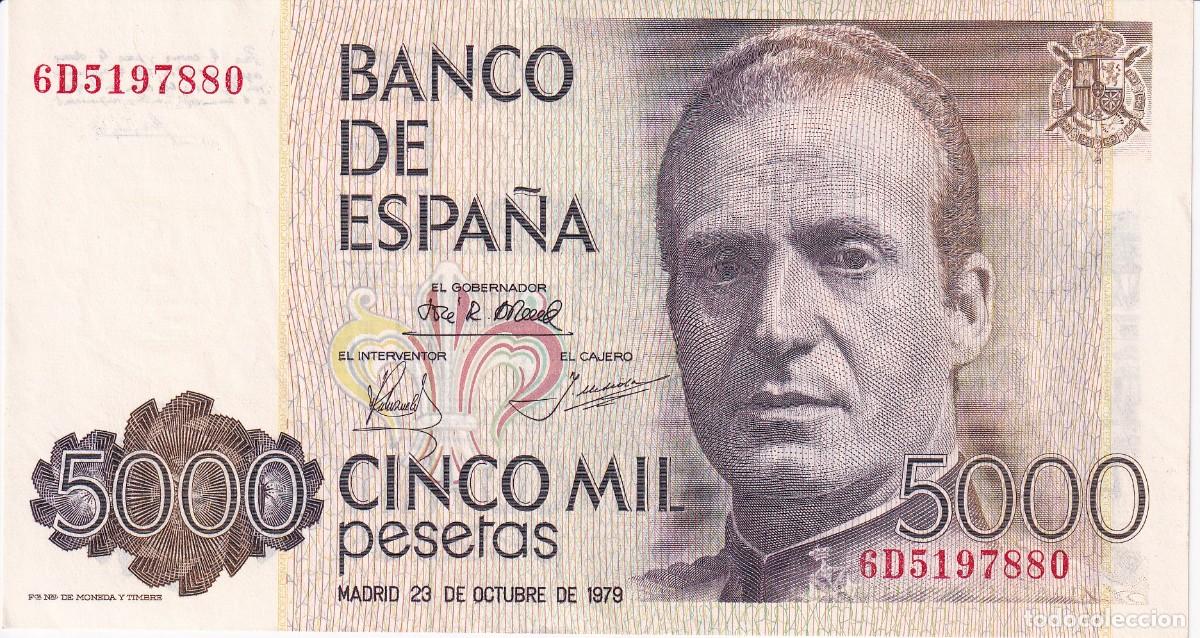 Billetes espa&ntilde;oles: BILLETE DE ESPA&Ntilde;A DE 5000 PESETAS DEL A&Ntilde;O 1979 SERIE 6D EN CALIDAD EBC (JUAN CARLOS)