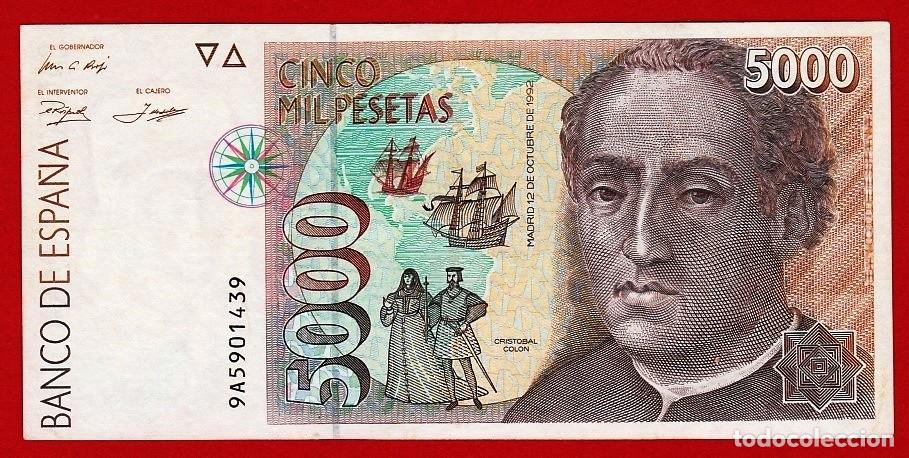 Billetes espa&ntilde;oles: 5000 Pesetas, 1992, Serie Especial 9A , EBC