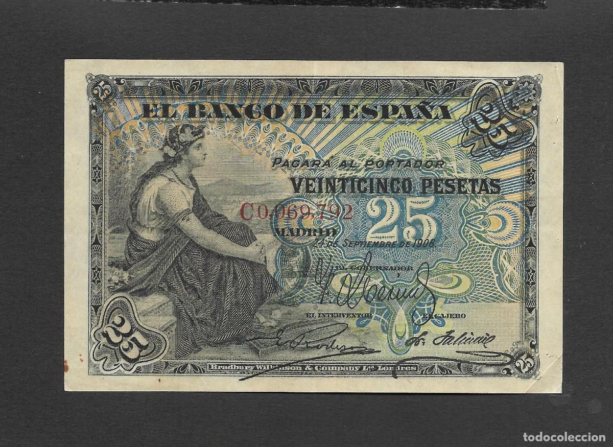 Billetes espa&ntilde;oles: 25 PESETAS 1906 SERIE C MBC/+/EBC-